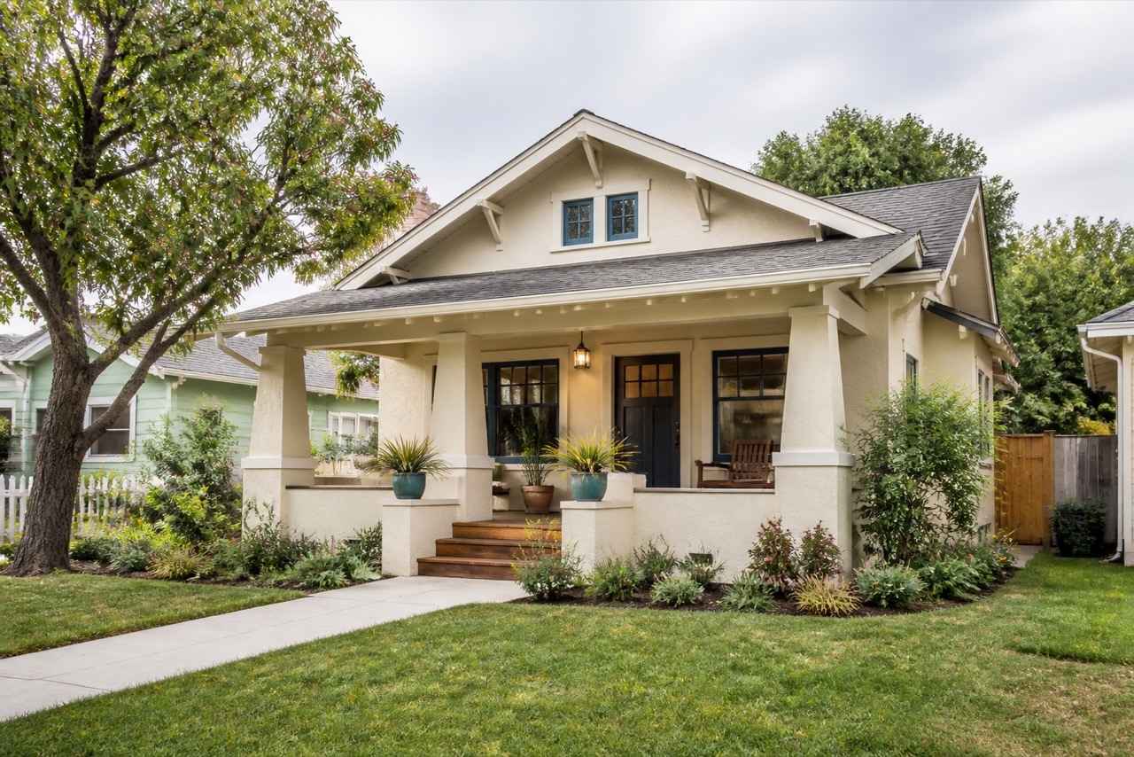 Cream Craftsman home